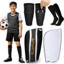 XZQTIVE Soccer Shin Guards with Shin Sleeves and Soccer Socks, Football Shin Pads Set for Kids Youth and Adult