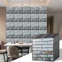 Faux Brick Wall Panels Peel and Stick  20 Pack Whitewash Red 11.8"x11.8" 3D PVC Panels  Waterproof Self-Adhesive Wall Tiles for Accent Walls, Kitchen, Bathroom, Bedroom Decor