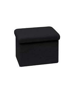Small Ottoman with Storage, Sherpa Storage Ottoman Cube, Boucle Folding Foot Rest for Dorm, Living Room, Bedroom, Black, 16.5"x12.6"x12.6"