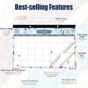 2 x GuassLee Desk Calendar 2026-2027, Desk Top Calendar from Jan. 2026 to Jun. 2027, 17" x 11.5" Large School Year Desk Wall Calendar with To-Do List and Notes for Office School Home Teacher Planning (Blue)