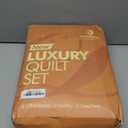 Corduroy Quilt Set King 104"x90", Lightweight All-Season Quilt with 2 Pillow Shams, Soft Fine-Striped Quilted Bed Cover, Navy Blue