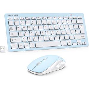 TECKNET Wireless Keyboard and Mouse Combo, Mini Cordless Computer Keyboard and Mouse Set 2.4GHz, Silent Adjustable 1600 DPI, Quiet Click, LagFree for Computer, Laptop, PC, Windows, Mac, Chrome OS