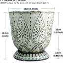 Gepege 6 Inch Beaded Ceramic Planter Set of 2 with Drainage Hole and Saucer for Plants, Indoor-Outdoor Large Round Succulent Orchid Flower Pot (Smoked Gray, Inner-pots not Larger Than 5 Inch)