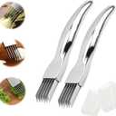 2 Packs Shred Silk the Knife, 2026 New ShredKnife Shred Silk the Knife Stainless SteelChopped Green Onion Knife Onion Slicer Thin Multifunctional Vegetable