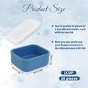 10 Pcs 9oz Silicone Freezer Containers with Lid Reusable Food Preserving Tray Dark Blue Rectangle Ice Trays Soup Freezer Molds Silicone Soup Containers for Stews Soups Sauces