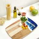 Acacia Wood Cutting Board with Resin Wave Design, Versatile Kitchen Chopping Board for Meat, Vegetables, Fruits, Cheese & Charcuterie, Blue Ocean Vibes Elegant Serving Tray, 14x9.8 Inches
