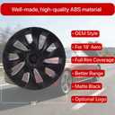 KAVANIC 4PCS Wheel Covers Fits for Tesla Model 3 Hubcap 18 Inch Matte Black Support Logo Long Range Symmetry Design Uberturbine Style for 2017-2023 Model 3 Aero Wheel Cover Replacement (RWD/AWD)