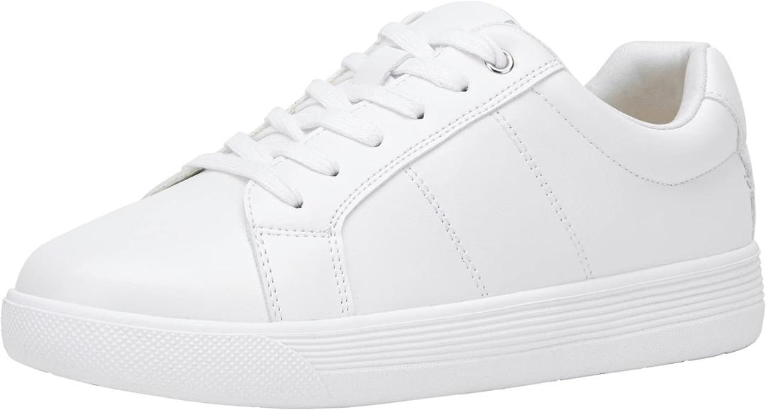 Vepose Women's White Casual Walking Sneakers, Fashion Tennis Low Top Slip On 8013 Shoes (7)