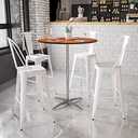 Flash Furniture Lars 36'' Round Wood Cocktail Table with 30'' and 42'' Columns, Adjustable Wood Bar Height Table for Events or Home Use, Natural (36 in.)