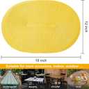 AHHFSMEI Placemats Set of 4 for Dining Table Washable Woven Non-Slip 18x12 inches Placemat Heat-Resistant Durable Table Mats for Dining Table Easy to Clean (Oval Yellow, 4)