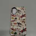 Compatible with iPhone 16 Case - Dual-Layer Protection, Hard Shell with Silicone Interior, Slim Scratch Resistant Shockproof for Woman Men - Retro Western Cowboy