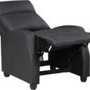 Lexicon Barbal 27" W Faux Leather Push Back Recliner Chair, Black