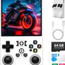 R36MAX Retro Handheld Game Console, 4.0 inch Retro Gaming Console with 64GB Memory, Portable Retro Video Games Console, 4000mAh Battery, Support 30+ Emulators, White