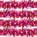 Kajaia 65.6 Feet St Patrick's Day Tinsel Garland with Lights Red Heart St Patrick's Day Tinsel Garland for Mantle Wedding Party Favor Indoor Outdoor Decoration Supply(Pink, Red)
