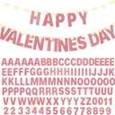 TaoBary 112 Pcs DIY Letter Kit Glitter Customizable Banner Letters Include 107 Letters and Numbers 3 Rope and 2 Needles for Birthday Halloween Christmas Wedding Valentine Party Decor(Rose Gold)