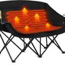 Heated Double Camping Chair - Heated Loveseat Padded Chairs for 2 Person
