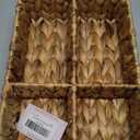 PINXIURY Water Hyacinth tea bag holder, Coffee pod Storage Baskets with Dividers, Woven Coffee and Tea Wicker Organizer, Home Storage, for Bathroom, Living Room, Office, Pantry Room, Kichen Island