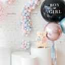 Wooden Baby Bear Themed Gender Reveal Voting Board Sign with Stand, 50 Pcs Girl or Boy Voting Stickers Baby Shower Decorations, He or She Gender Reveal Game Board Cast Your Vote