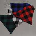 PET SHOW 4 Pack Plaid Dog Bandanas for Collars Slip Over Puppy Collar Boy Girl Medium Puppy Bibs Slide on Pets Collar Attachment Grooming Costumes Accessories, Large
