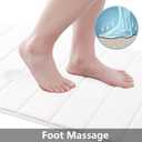 Buganda Memory Foam Bath Mat, 47" x 20", Ultra Soft and Non-Slip Bathroom Rugs, Water Absorbent and Machine Washable Bath Rug Runner for Bathroom, Shower, and Tub, White