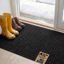 GORILLA GRIP® HydroABSORB Door Mat for Indoor Outdoor Use, 47x35 Black
