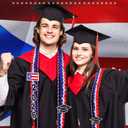 National Flag Graduation Leis Stole Class of 2026 Puerto Rico Flag Money Graduation Leis Sash 2026 Braided Ribbon Collares Honor Cords Necklace Gifts for International Students