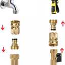 Garden Hose Quick Connect, Water Hose Connectors 3/4 inch GHTBrass Quick Connector Garden Hose Fitting (2 Packs)