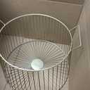 Round Metal Laundry Basket Gold Metal Wire Storage Basket Gold Metal Wire Storage Basket Large Capacity Decorative Open Grid Organizer with Handles for Living Room,Bathroom,Bedroom