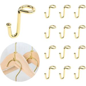 Metal Clothes Hanger, 36 Pack Connector Hooks Stable Gold Metal Outfit Hangers Extender Clips Organizer Strong Mini Cascading Hanger Hooks