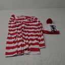 Red&White Stripes Cosplay Costume,Halloween Costumes,Funny Sweatshirt Outfit Glasses Suits (Man-XL, Man)
