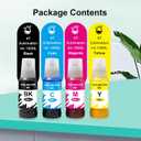 Compatible Sublimation Ink for Ecotank 2800 ET2720 ET2750 ET2760 ET2800 ET-2803 ET-2850 ET-3850 ET-3830 ET4700 ET-4760 ET-4800 WF2750 ET15000 Ink Refill Bottles Sublimation(4 Pack)