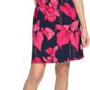 Tommy Hilfiger Women's Matte Jersey Palm Hot Fix Dress, Sky Captain/Carmen Rose, Size 2