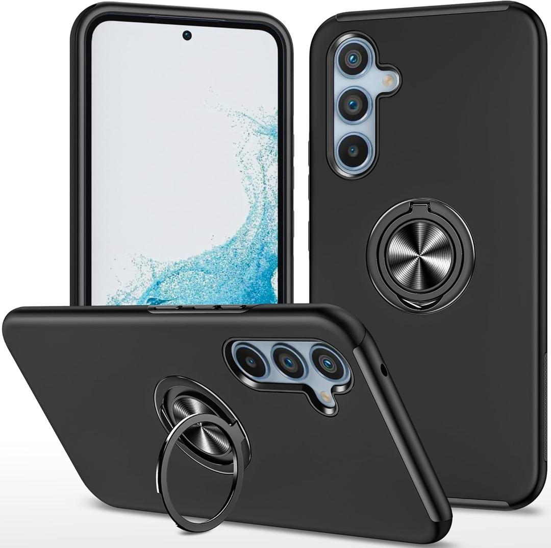 Dionsibei Galaxy A54 5G Case - Military Grade Shockproof, Built-in Ring Holder Kickstand, Car Mount, Heavy Duty Protective Case (Black)