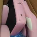 Sweetcrispy Computer Gaming Desk Chair - Pink Ergonomic Office Executive Adjustable Swivel Task PU Leather Racing Chair with Flip-up Armrest for Adults, Kids, Men, Girls, Gamer, White Pink