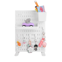 Desk Pegboard Combination Kit,Desk Organizer for Home Office,Plastic Peg Board with 7 Accessories Hooks Shelf Baskets, 16.5" x 11.8"