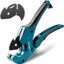 Libraton PVC Cutter 1-5/8", PVC Pipe Cutter, Ratcheting PVC Cutter with Replacement Blade, Plastic Pipe Cutter, ABS Cutter for PVC, PEX PPR Plastic Pipes, Hoses and Plumbing Pipes