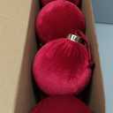 12 Pack Velvet Christmas Ball Ornaments Large Flocked Christmas Tree Hanging Ornaments Shatterproof Flocked Decorative Balls for Xmas Tree Decorations (Dark red, 4inch)