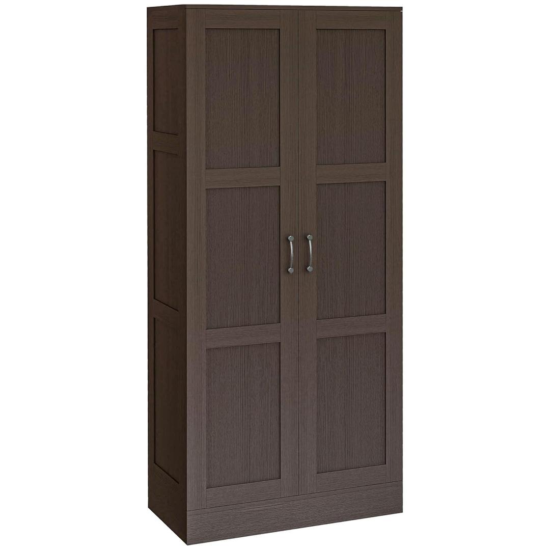 HOMCOM 71" Tall Storage Cabinet with Movable Storage Shelves, Modern Style Pantry Cupboard Cabinet with Soft Close Doors, Coffee