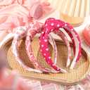 YanJie Headbands for Women Knotted Headband Love Heart Pink Hair Accessories for Girls Wide Red Hairband Non Slip Wide Hair Hoop Gifts