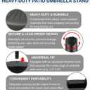 Fillable 81.5lb Max Capacity Umbrella Base, Outdoor Umbrella Stand with Steel Holder,Water or Sand Fillable for Outdoor,Lawn,Garden,Market