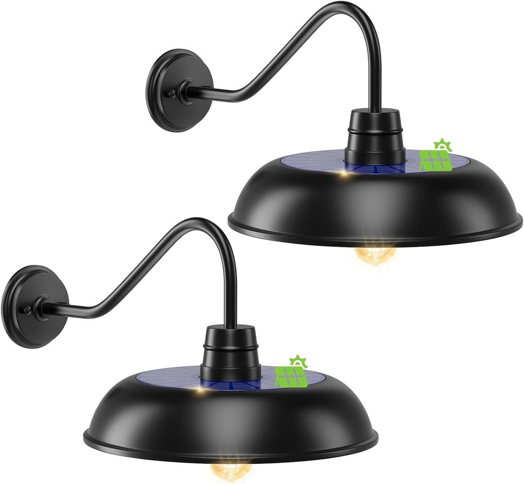 16" Extra Large Solar Barn Light for Outside, Dusk to Dawn Outdoor Lighting