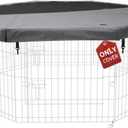 PETIME Top Cover Sun/Rain Proof Provide Shade and Security for Indoor Outdoor Dog Playpen Fits All 24" Wide 8 Panels Pet Exercise Pen (Playpen Not Included)