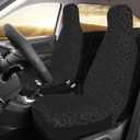Yobvec Cheetah Print Black Car Seat Covers Front Universal Set of 2, Leopard Car Accessories