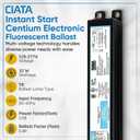 ICN1P32N, 120-277V, 50-60Hz Input Frequency, Solid Wire Type, Instant Start Centium Electronic Fluorescent Ballast for 1 F32T8 Lamp Type, Indoor/Outdoor Use with Automatic Restart Ballast Box