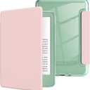 MOROCK Case for All-New Kindle(11th Generation, 2024/2022 Release), Lightweight PU Leather and PC Clear Acrylic Back Cover, Auto Sleep/Wake Case for Kindle 11th Generation 2024/2022, Pink