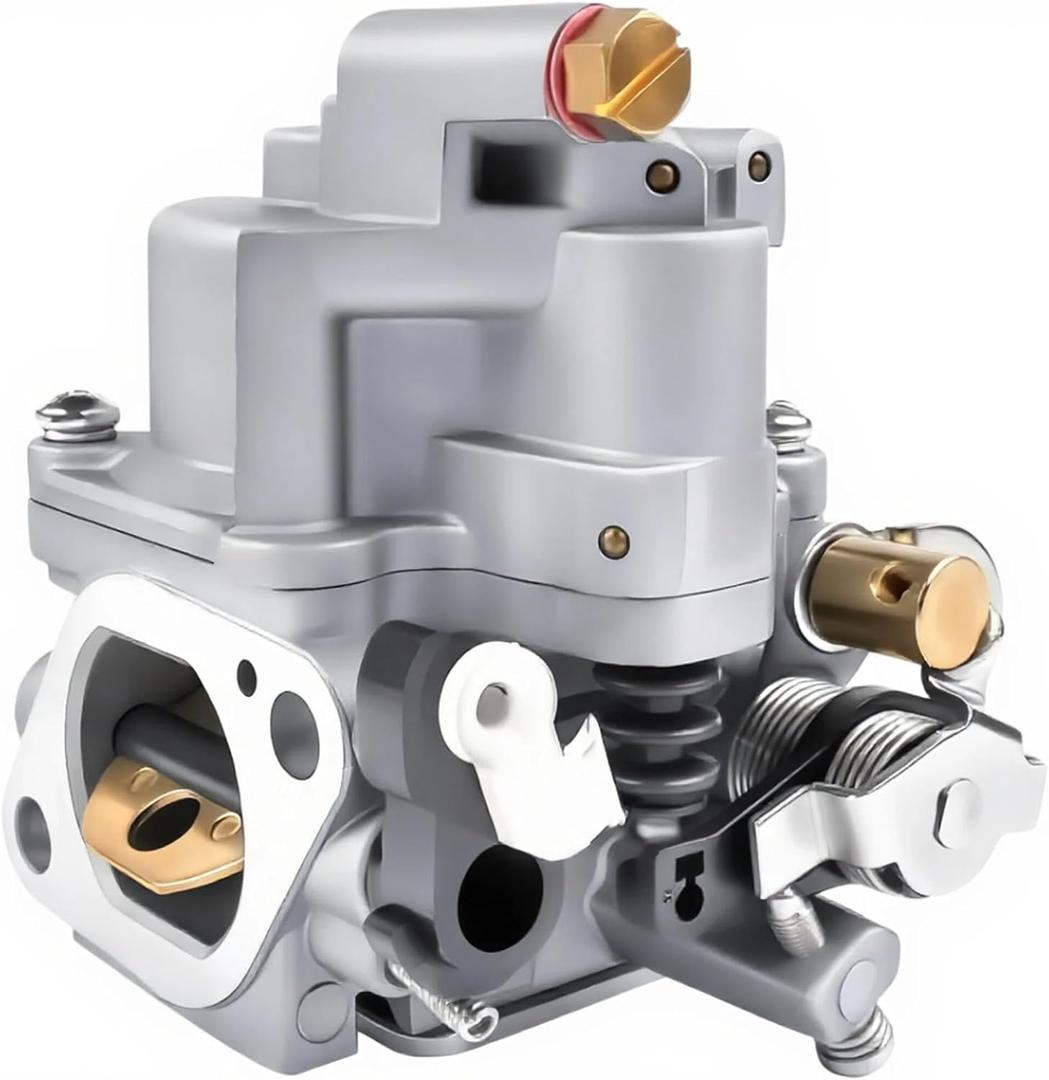 Carburetor Assembly 68T-14301-11-00 for Yamaha Outboard 4-Stroke 6HP 8HP 9.9HP F6 F8 F9.9M T8, Replaces 68T-14301-10 68T-14301-20, Fixes Hard Starting Rough Idle