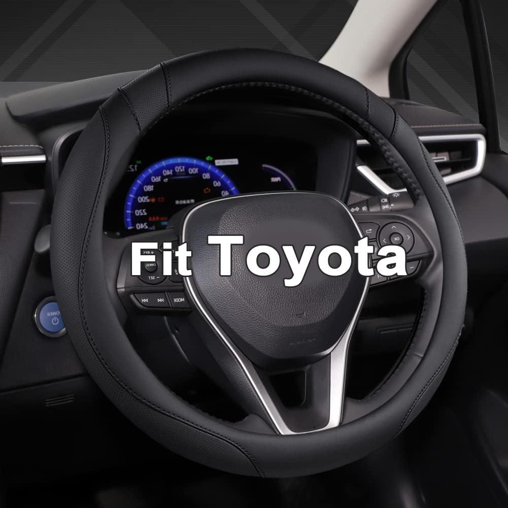 West Llama Customized Auto Car Steering Wheel Cover for Toyota (Black) (Standard size (14 ''-15'')) West Llama Customized Auto Car Steering Wheel Cover for Toyota (Black) (Standard size (14 ''-15''))