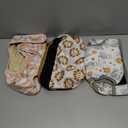 Langsprit Washable Female Dog Diapers (3 Pack) - Doggie Reusable Small Medium Large Dog Diapers for Doggy Puppy Female in Period - Highly Absorbent Dog Heat Panties (Rabbit, Owl, Lion, Medium)