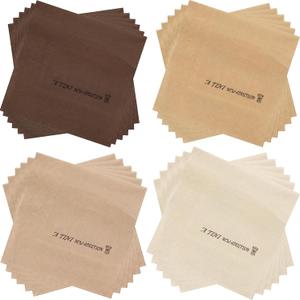 3 x Gersoniel 100 Pcs Baby Shower Cocktail Napkins Brown, Disposable Square Dessert Napkins, Folded 5x5 Inch Cocktail Tissue Paper for Baby Shower Birthday Party Supplies