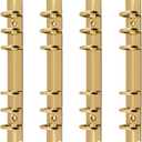 Oedema 4 Pcs A6 Notebook 6-Hole Ring Binder Mechanisms Replacement Kit O Shaped Ring Binder Mechanism for Organizers Planners, Gold